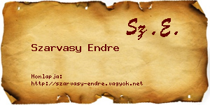 Szarvasy Endre névjegykártya
