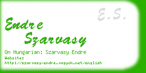 endre szarvasy business card